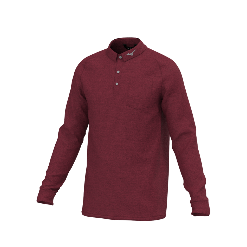Mizuno Mizuno Melange L/S Polo Burgundy